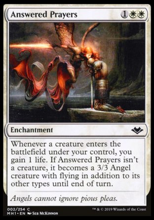 (002/254) Magic The Gathering Modern Horizons Single: Answered Prayers Holo Common