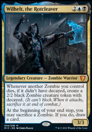 (002) Magic The Gathering Commander: Innistrad: Midnight Hunt Single: Wilhelt, the Rotcleaver (V.1) Holo Mythic