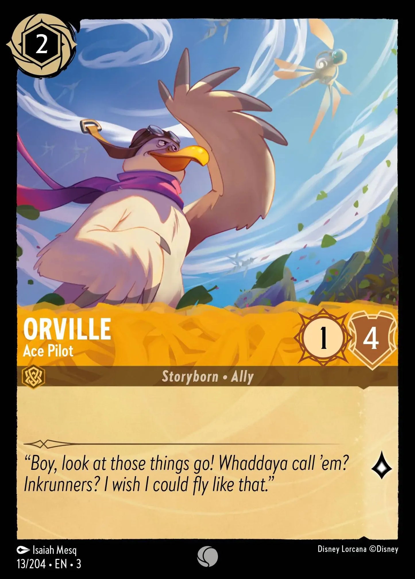 (013) Lorcana Into the Inklands Single: Orville - Ace Pilot  Common
