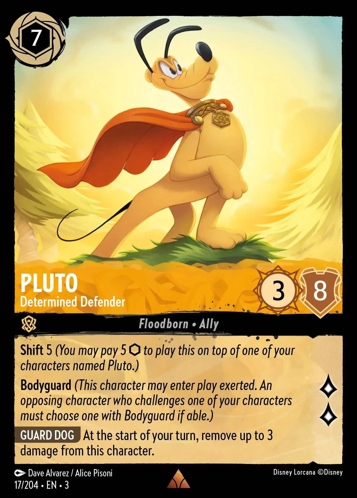 (017) Lorcana Into the Inklands Single: Pluto - Determined Defender  Rare