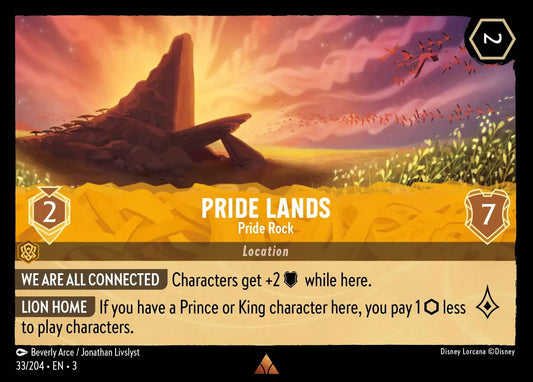 (033) Lorcana Into the Inklands Single: Pride Lands - Pride Rock (V.1)  Holo Rare