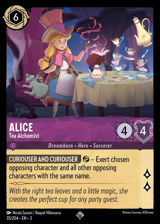 (035) Lorcana Into the Inklands Single: Alice - Tea Alchemist  Holo Super Rare