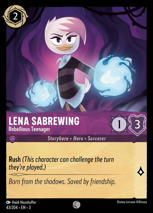 (043) Lorcana Into the Inklands Single: Lena Sabrewing - Rebellious Teenager  Holo Common