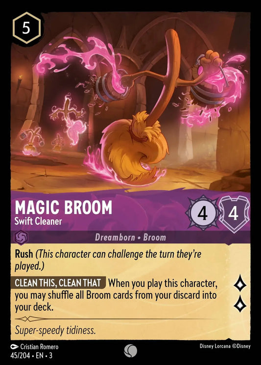 (045) Lorcana Into the Inklands Single: Magic Broom - Swift Cleaner  Holo Common