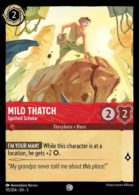 (115) Lorcana Into the Inklands Single: Milo Thatch - Spirited Scholar  Common