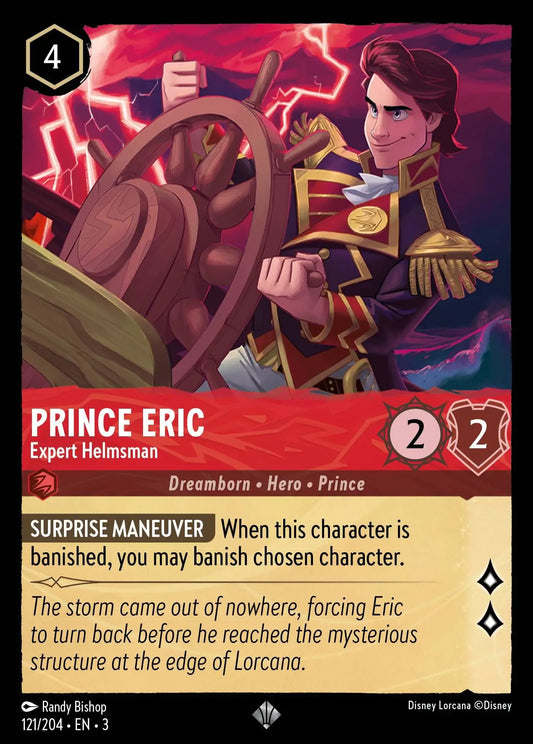 (121) Lorcana Into the Inklands Single: Prince Eric - Expert Helmsman  Holo Super Rare