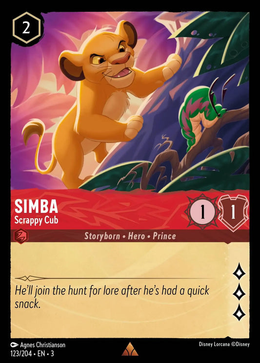 (123) Lorcana Into the Inklands Single: Simba - Scrappy Cub  Holo Rare