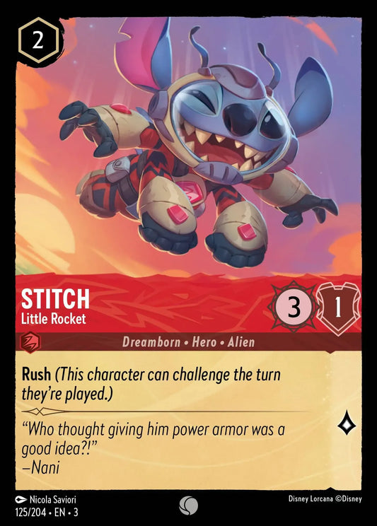 (125) Lorcana Into the Inklands Single: Stitch - Little Rocket  Common
