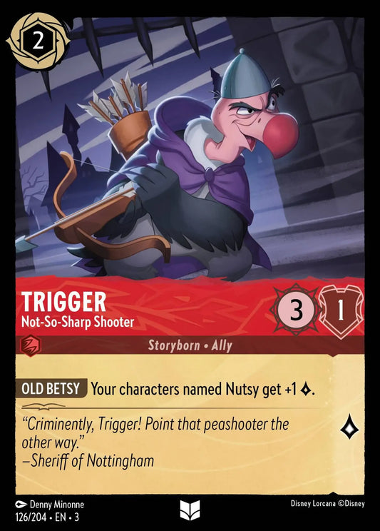 (126) Lorcana Into the Inklands Single: Trigger - Not-So-Sharp Shooter  Holo Uncommon