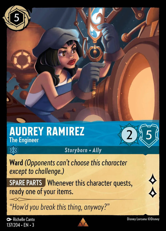 (137) Lorcana Into the Inklands Single: Audrey Ramirez - The Engineer  Holo Rare