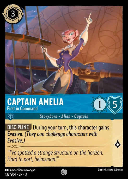(138) Lorcana Into the Inklands Single: Captain Amelia - First in Command  Common