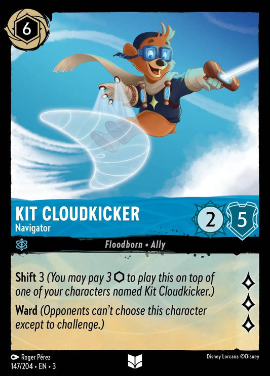 (147) Lorcana Into the Inklands Single: Kit Cloudkicker - Navigator  Holo Uncommon