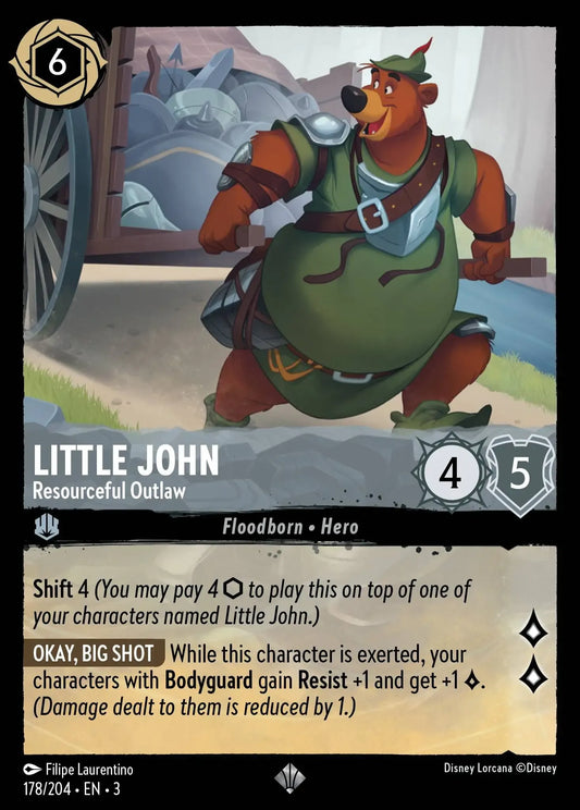 (178) Lorcana Into the Inklands Single: Little John - Resourceful Outlaw  Holo Super Rare