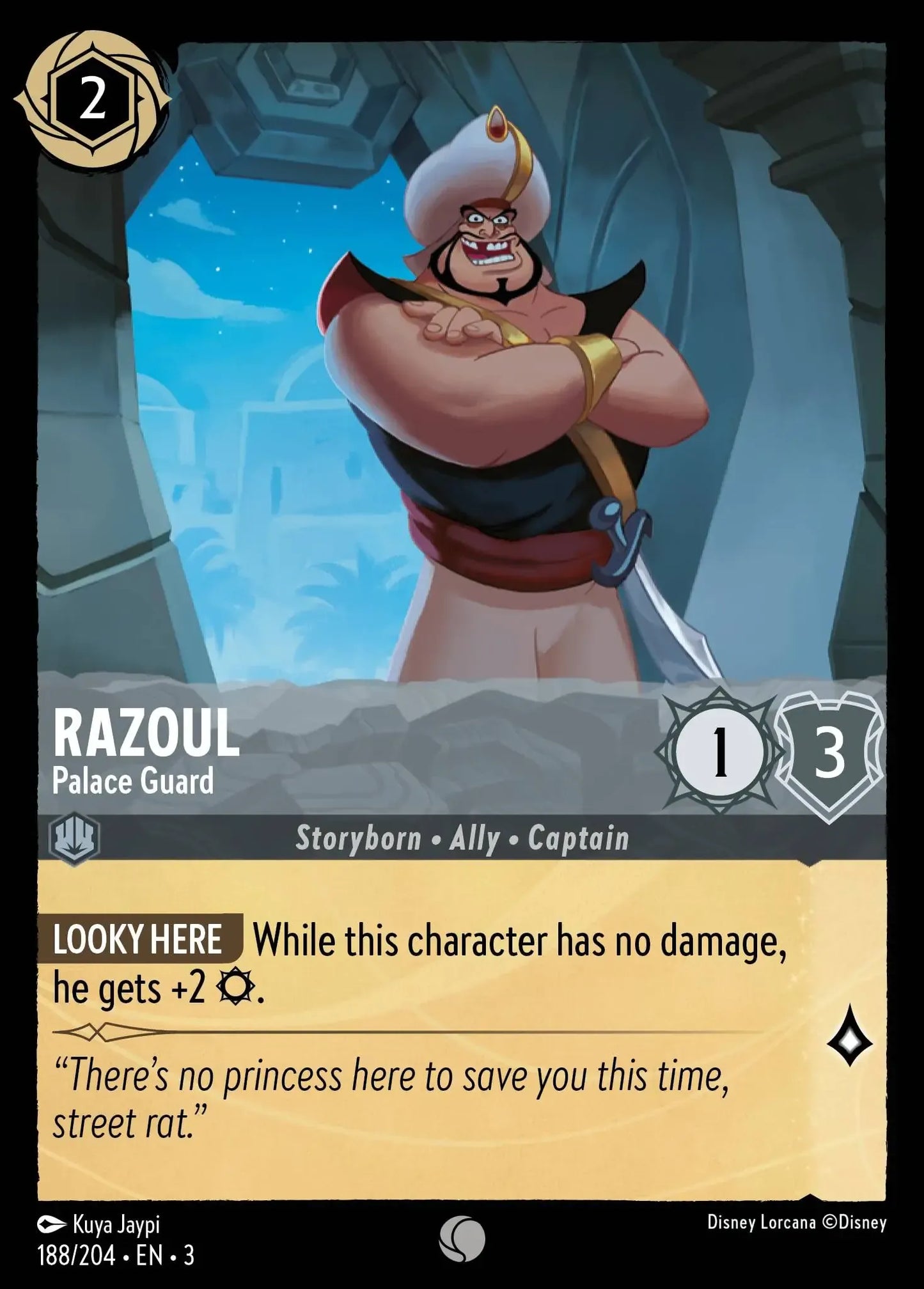 (188) Lorcana Into the Inklands Single: Razoul - Palace Guard  Holo Common