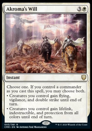 (003/361) Magic The Gathering Commander Legends Single: Akroma's Will  Rare
