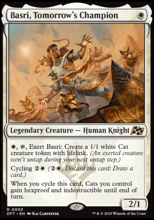 (003) Magic The Gathering Aetherdrift Single: Basri, Tomorrow's Champion  Rare