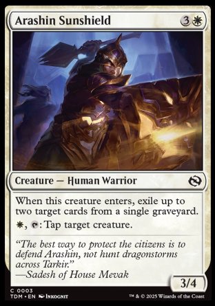 (003) Magic The Gathering Tarkir: Dragonstorm Single: Arashin Sunshield  Common