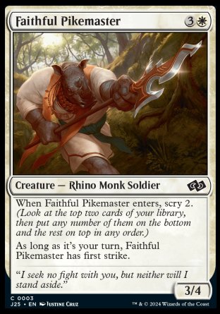 (003) Magic The Gathering Foundations Jumpstart Single: Faithful Pikemaster  Common