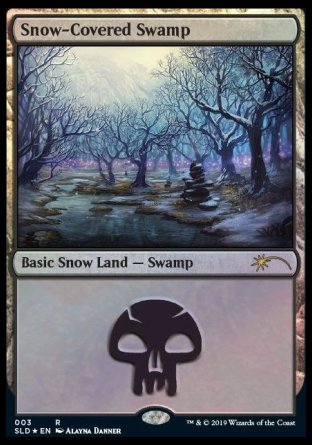 (003) Magic The Gathering Secret Lair Drop Series Single: Snow-Covered Swamp  Land