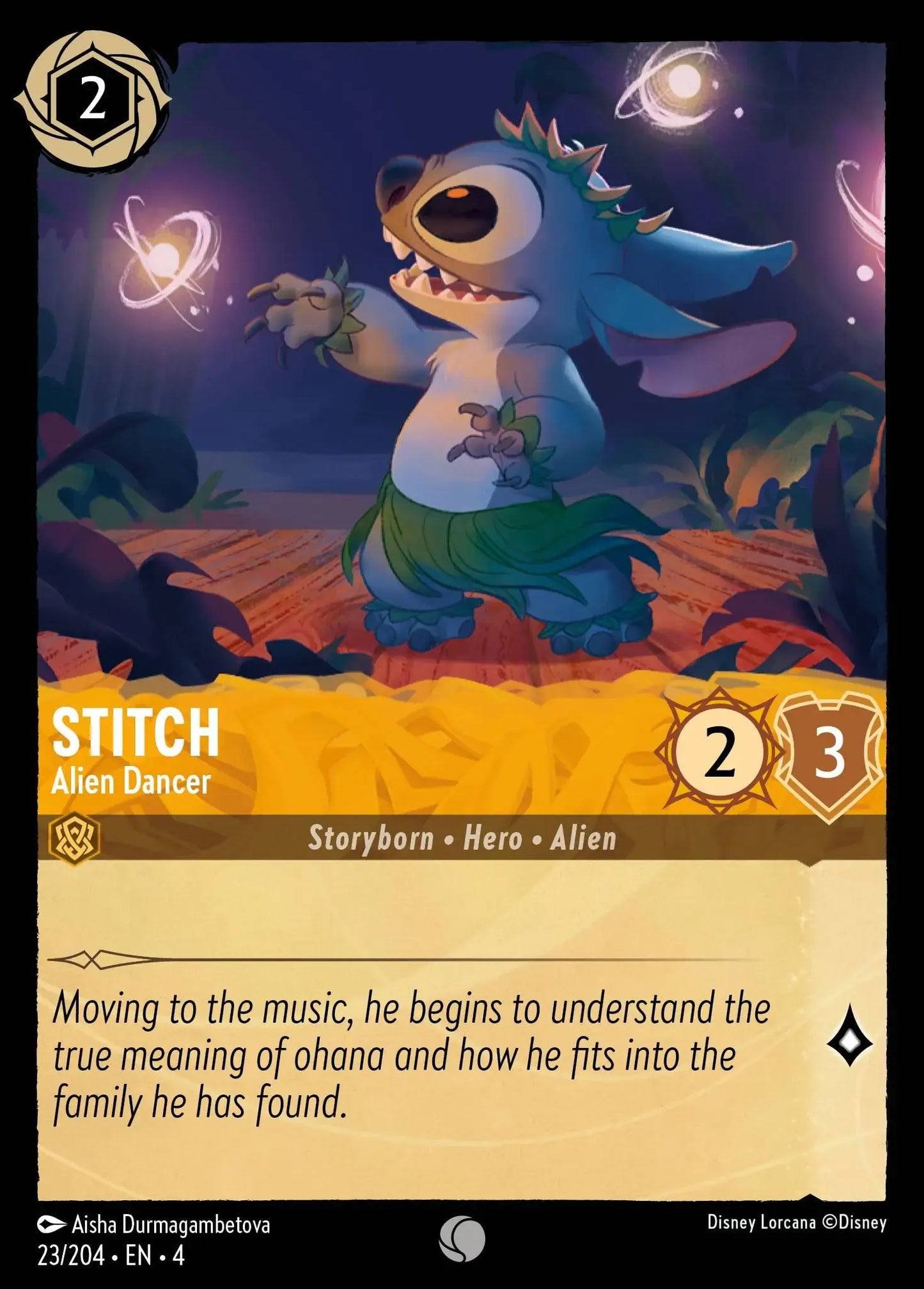 (023) Lorcana Ursula's Return Single: Stitch - Alien Dancer  Holo Common