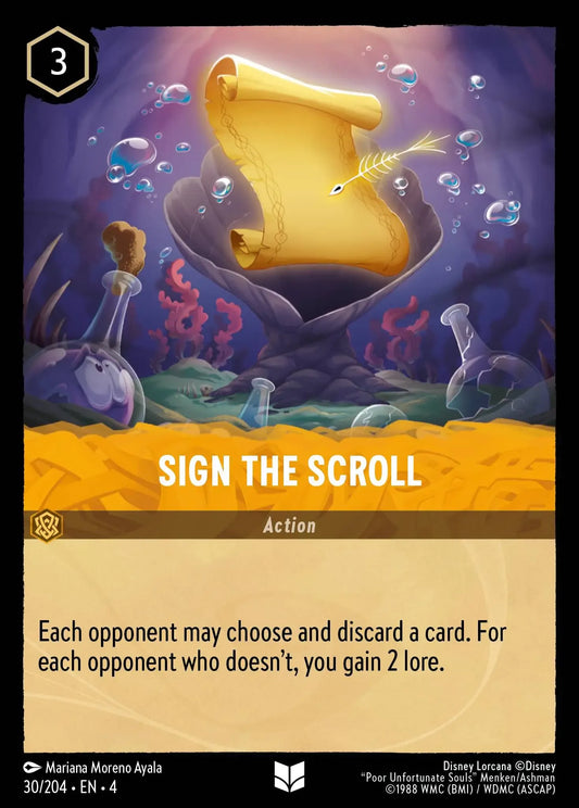 (030) Lorcana Ursula's Return Single: Sign The Scroll  Holo Uncommon