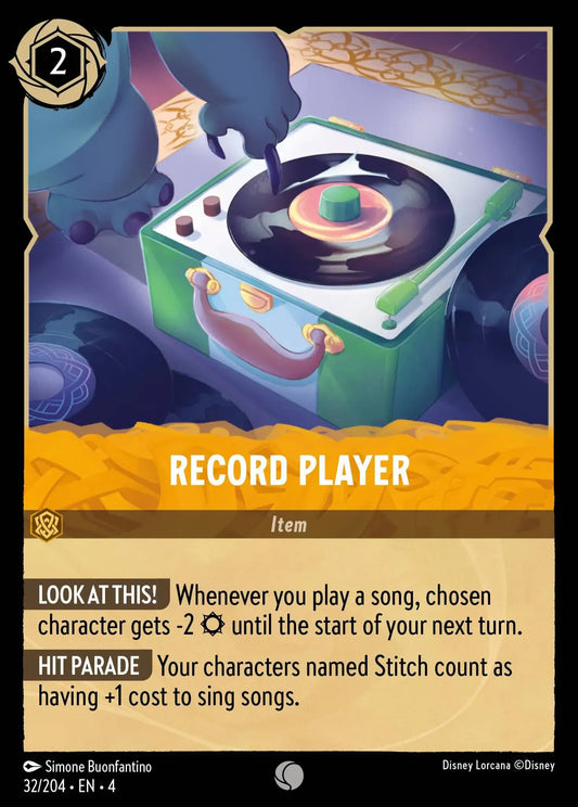 (032) Lorcana Ursula's Return Single: Record Player  Holo Common