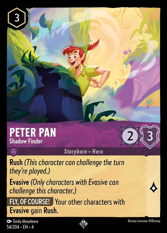 (054) Lorcana Ursula's Return Single: Peter Pan - Shadow Finder  Holo Super Rare