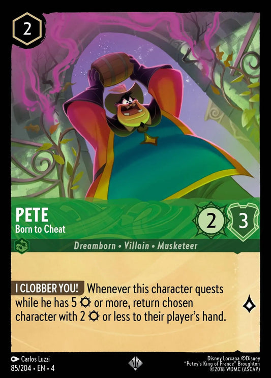 (085) Lorcana Ursula's Return Single: Pete - Born to Cheat  Holo Super Rare