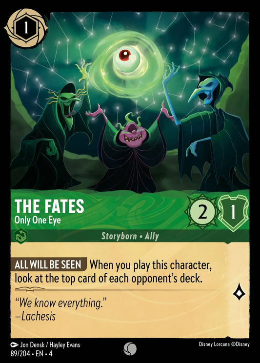 (089) Lorcana Ursula's Return Single: The Fates - Only One Eye  Holo Common