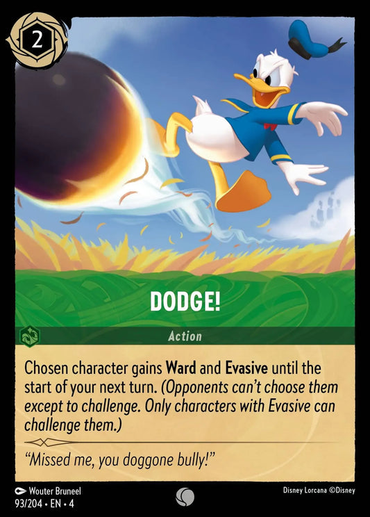 (093) Lorcana Ursula's Return Single: Dodge!  Holo Common