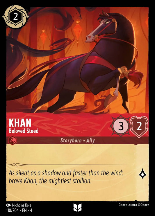 (110) Lorcana Ursula's Return Single: Khan - Beloved Steed  Holo Uncommon