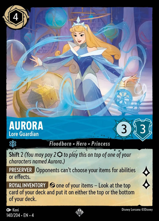 (140) Lorcana Ursula's Return Single: Aurora - Lore Guardian  Super Rare