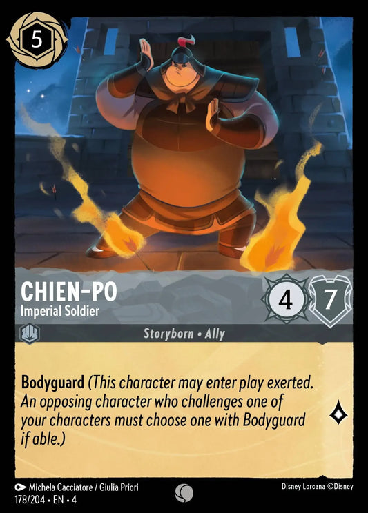 (178) Lorcana Ursula's Return Single: Chien-Po - Imperial Soldier  Holo Common