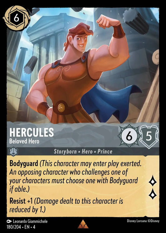 (180) Lorcana Ursula's Return Single: Hercules - Beloved Hero  Holo Rare