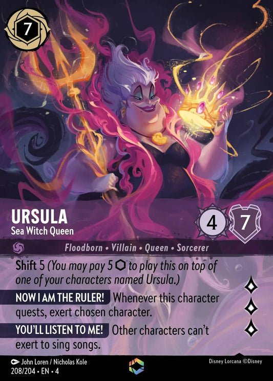 (208) Lorcana Ursula's Return Single: Ursula - Sea Witch Queen (V.2)  Enchanted