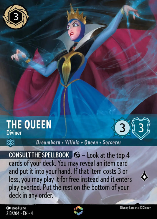 (218) Lorcana Ursula's Return Single: The Queen - Diviner (V.2)  Enchanted