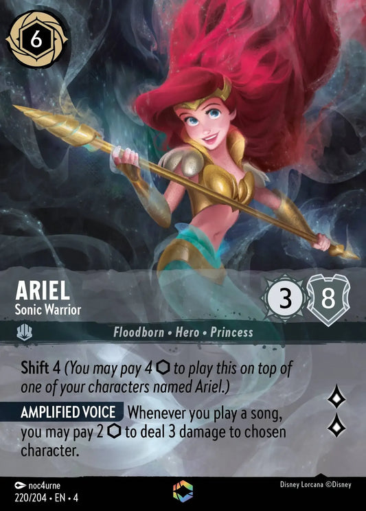(220) Lorcana Ursula's Return Single: Ariel - Sonic Warrior (V.2)  Enchanted