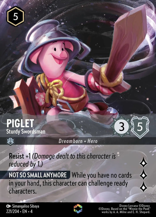 (221) Lorcana Ursula's Return Single: Piglet - Sturdy Swordsman (V.2)  Enchanted