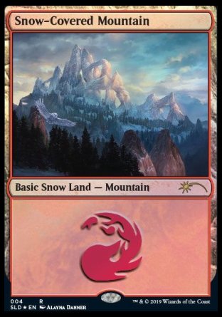 (004) Magic The Gathering Secret Lair Drop Series Single: Snow-Covered Mountain Holo Land