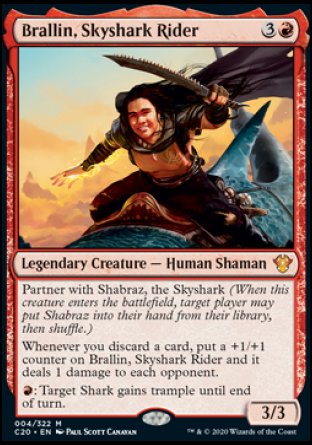 (004/322) Magic The Gathering Commander: Ikoria Single: Brallin, Skyshark Rider  Mythic