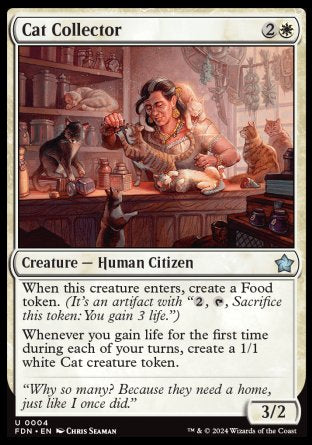 (004) Magic The Gathering Magic: The Gathering Foundations Single: Cat Collector Holo Uncommon