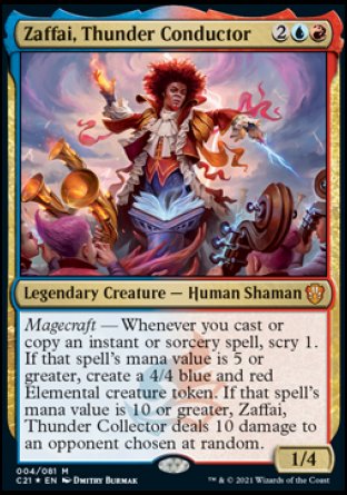 (004) Magic The Gathering Commander: Strixhaven Single: Zaffai, Thunder Conductor  Mythic