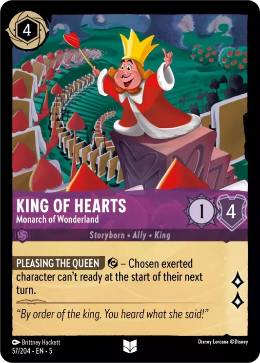 (057) Lorcana Shimmering Skies Single: King of Hearts - Monarch of Wonderland Holo Uncommon