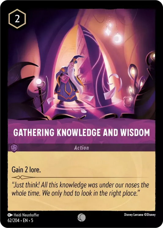 (062) Lorcana Shimmering Skies Single: Gathering Knowledge and Wisdom  Common