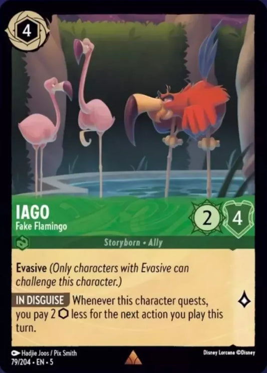 (079) Lorcana Shimmering Skies Single: Iago - Fake Flamingo Holo Rare