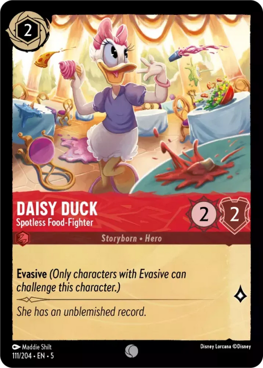 (111) Lorcana Shimmering Skies Single: Daisy Duck - Spotless Food���Fighter Holo Common