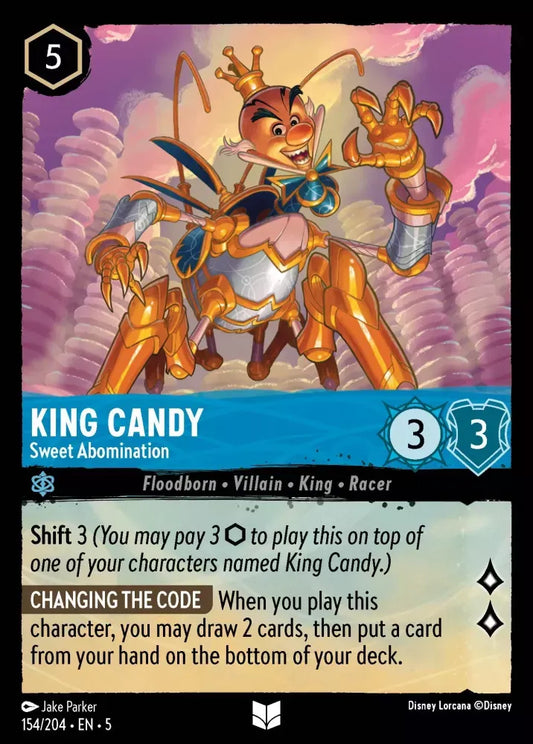 (154) Lorcana Shimmering Skies Single: King Candy - Sweet Abomination (V.1) Holo Uncommon