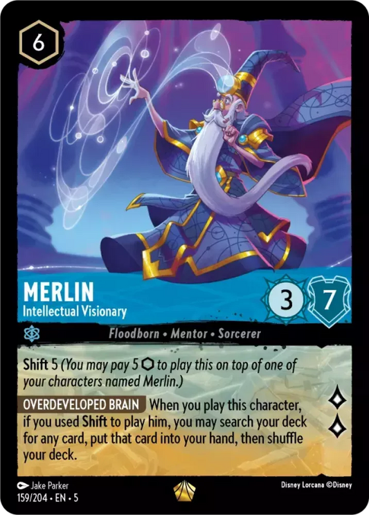 (159) Lorcana Shimmering Skies Single: Merlin - Intellectual Visionary  Legendary