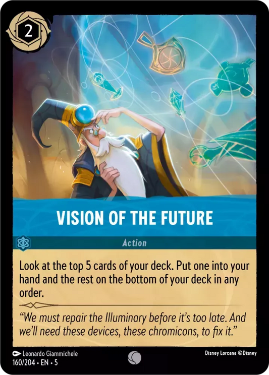 (160) Lorcana Shimmering Skies Single: Vision of the Future Holo Common