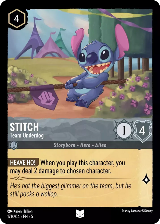 (171) Lorcana Shimmering Skies Single: Stitch - Team Underdog Holo Uncommon